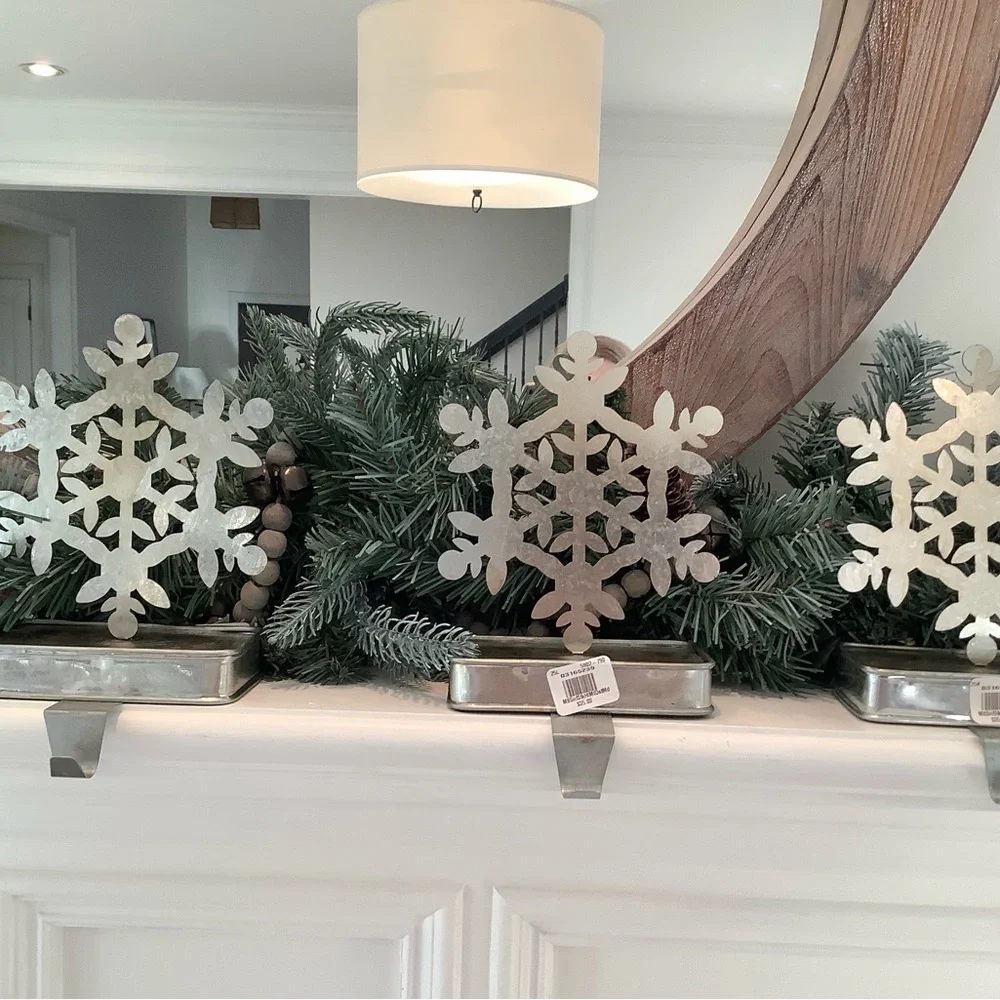BUNDLE/5 West Elm snowflake stocking holders ❤️❤️❤️❤️